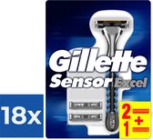 Gillette Sensor Excel - Système de rasage pour hommes - Pack économique 18 pièces