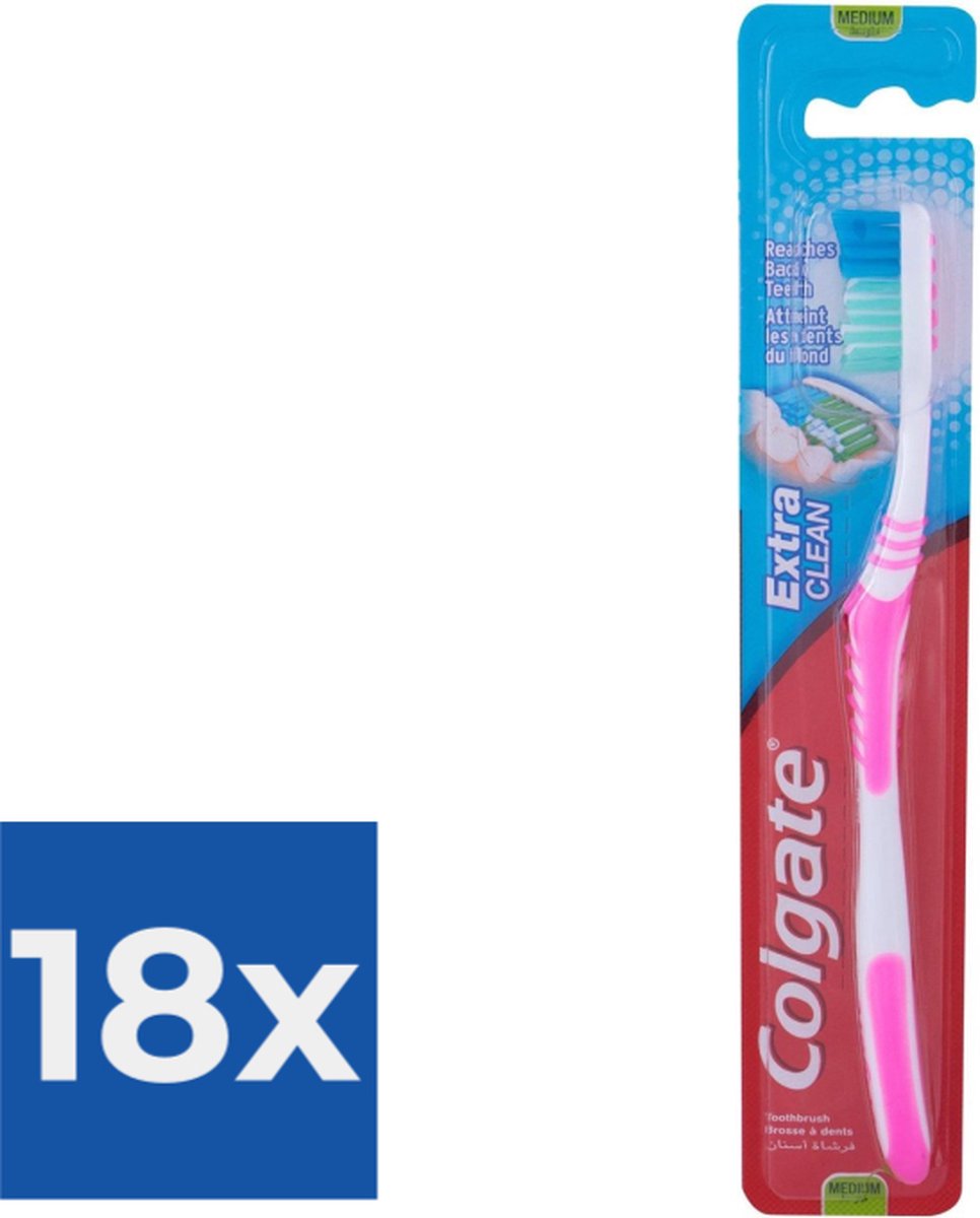 Goedkoopste Colgate Extra Clean Medium Tandenborstel - Voordeelverpakking 18 stuks