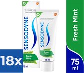 Sensodyne Freshmint tandpasta voor gevoelige tanden 75ml - Voordeelverpakking 18 stuks