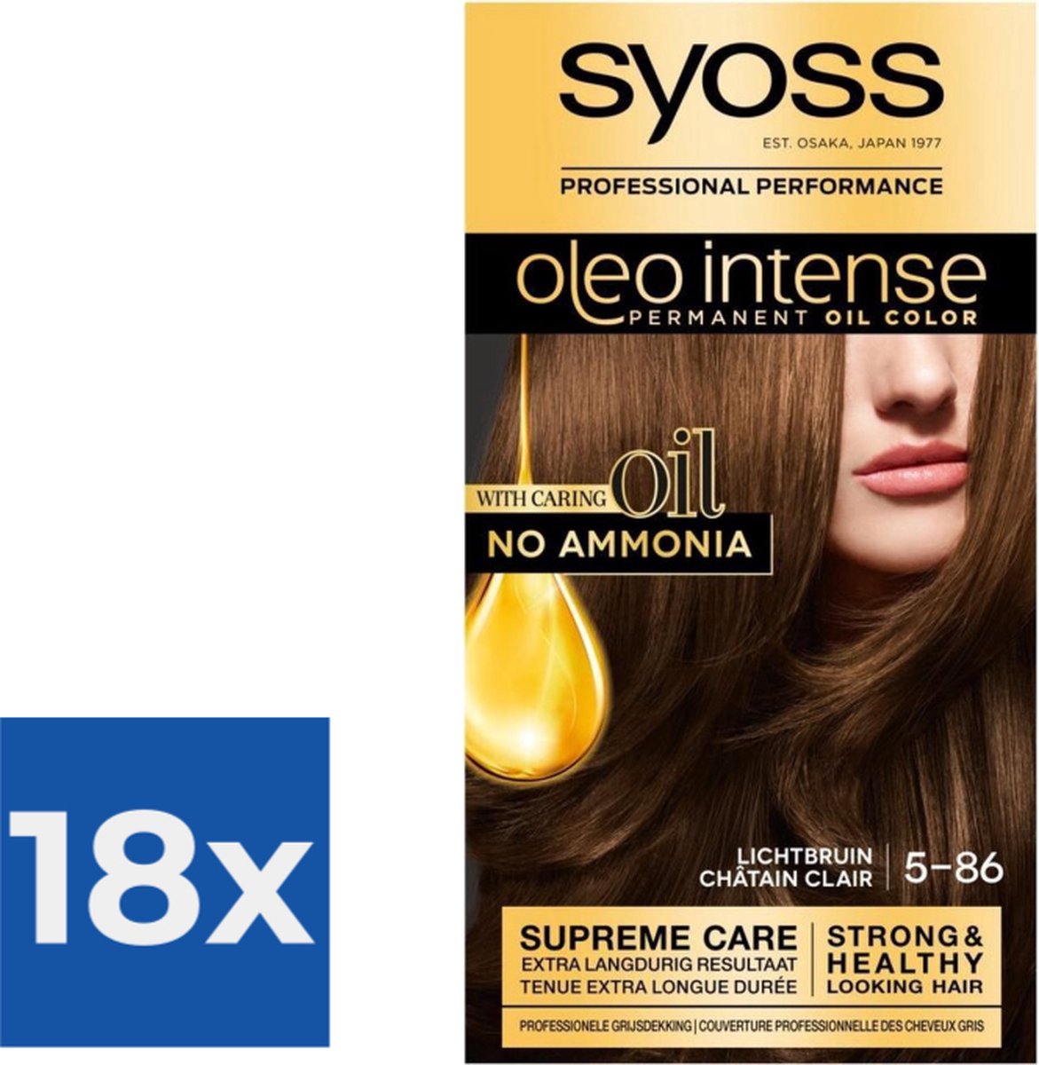 Syoss Oleo Intense - Haarverf - 5-86 - Licht Bruin - 115ml x 18