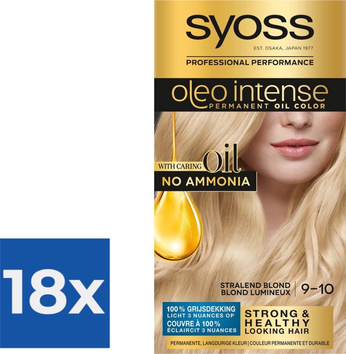 Bol.com Syoss Oleo Intense - Haarverf - 9-10 - Stralend Blond - 115ml x 18 aanbieding
