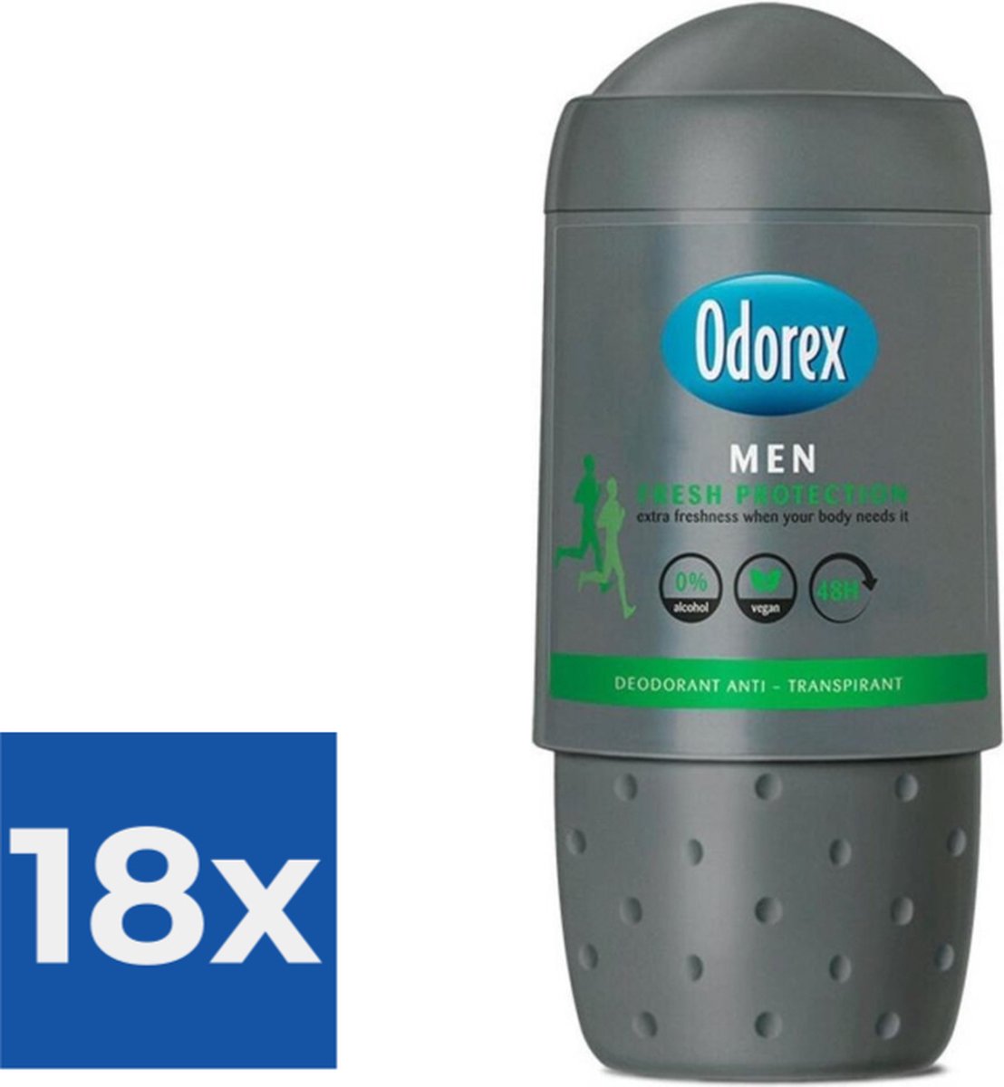 Goedkoopste Odorex Deo Roll-on Men - Fresh Protection 50 ml - Voordeelverpakking 18 stuks