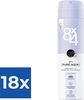 8 x 4 Deospray  No.1 Pure Aqua 150 ml - Voordeelverpakking 18 stuks