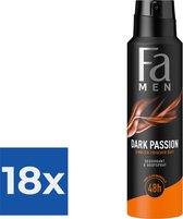 Fa Men Deospray Dark Passion- 150 ml - Voordeelverpakking 18 stuks