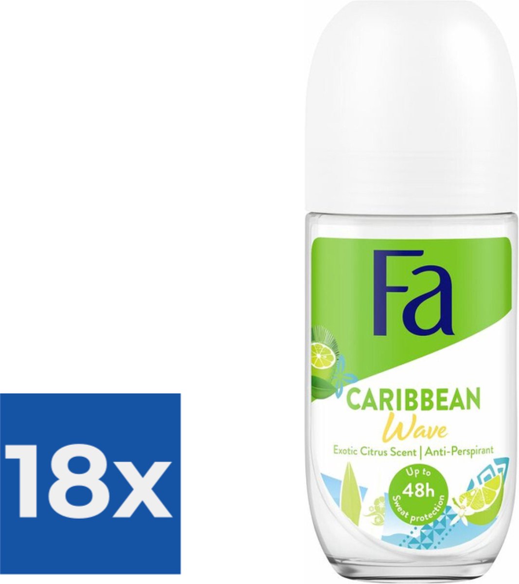 Fa Deo Roll-on - Caribbean Lemon - 50 ml. - Voordeelverpakking 18 stuks