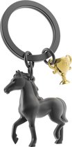 Metalmorphose sleutelhanger paard zwart