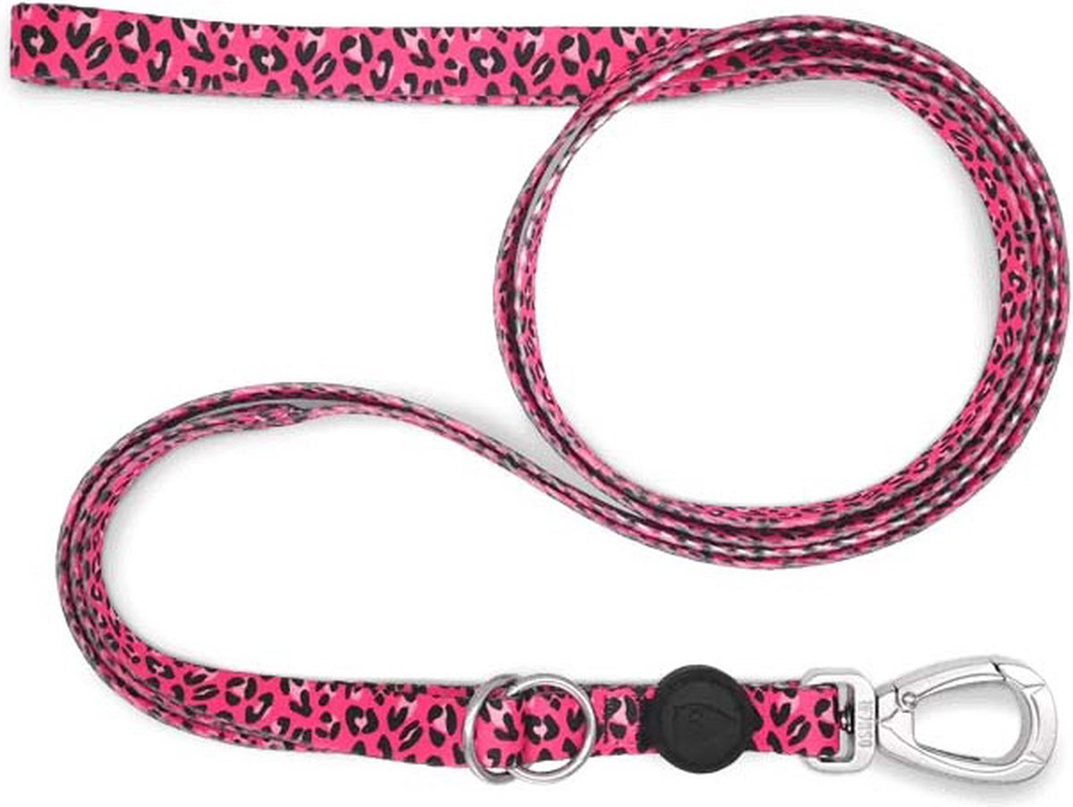 Morso - Hondenriem Verstelbaar - Gerecycled - Bubble Leo - Roze - 75-230X1.5 cm