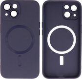 Hoesje Geschikt voor iPhone 15 - Back Cover - MagSafe Hoesje met Camera Beschermer - Nacht Paars