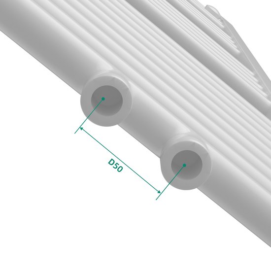Zeus Handdoekradiator | 60x120 cm Mat wit 1160 Watt Aluminium Centrale verwarming DR57_0612SWN
