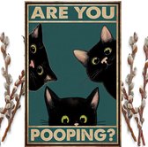 Livano Are You Pooping Cat - Are You Pooping - Have A Nice Poop - Your Butt Napkins My Lord - Poster - Grappige Poster - 21x30cm