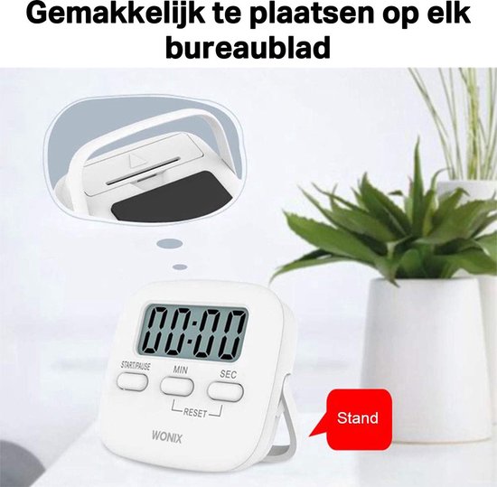 Wonix® kookwekker digitaal - Digitale timer - Magneet - Eierwekker - Wit - Wonix®