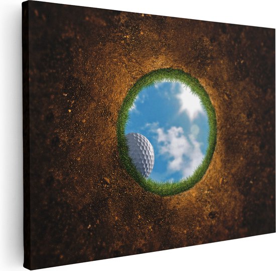 Artaza Canvas Schilderij Golfbal op de Rand - Golfen - 40x30 - Klein - Foto Op Canvas - Canvas Print