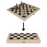 IBBO Shop - Houten Schaakbord met Schaakstukken - Luxe Schaakspel Hout - 21x21cm - Opvouwbaar - Kado Tip - Met Schaakstukken - Opklapbaar - Schaakspel - Schaakset - Schaken - Chess