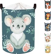 45L Schattige Koala Bladeren Dieren Blauwe Wasmand Ronde Speelgoed Kledingopbergmand voor Kinderkamer, 36 x 45 cm