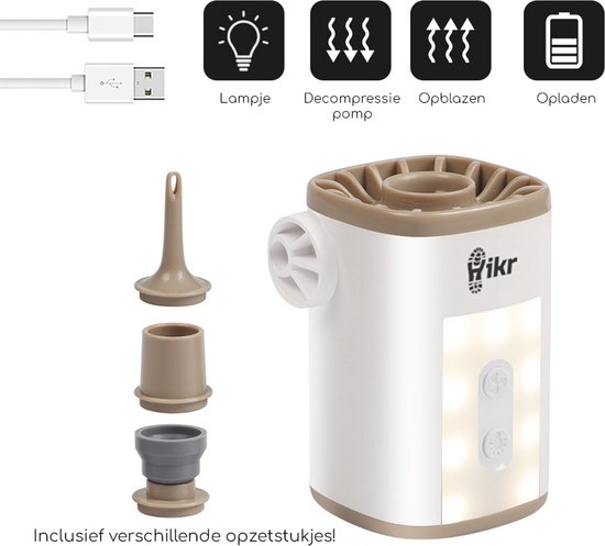 Hikr® Automatische opblaaspomp - Luchtbedpomp - Mobiele oplader & powerbank - 4,8kPA/0,7PSI - Ultra Lichtgewicht & Compact - Pomp luchtbed & zwembad - Outdoor - Hiking & Wandelen van HI — afbeelding 2