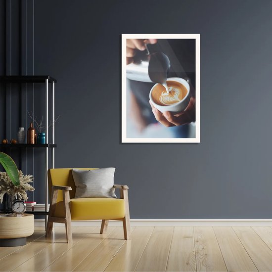 Poster Koffie Love Rechthoek Verticaal Met Lijst CM) - Lijst - Wanddecoratie - Posters