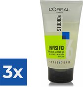 L'Oréal Paris Studio Line Invisi Fix 24H Clear & Clean Gel - 150 ml - Strong - Voordeelverpakking 3 stuks