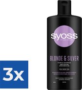 Syoss Blonde and Silver Shampoo 440 ml - Voordeelverpakking 3 stuks