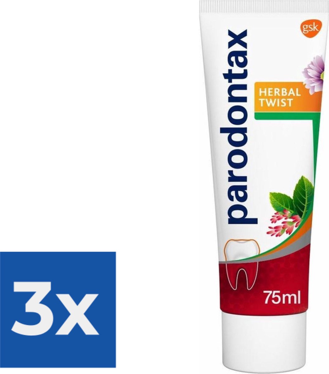 Goedkoopste Parodontax - Tandpasta - Herbal Twist - Ginger & Mint - 75ml x 3