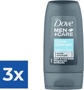 Dove Men Mini Douchegel Clean Comfort 50 ML - Voordeelverpakking 3 stuks