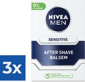 NIVEA MEN Sensitive Aftershave Balsem - 100 ml - Voordeelverpakking 3 stuks