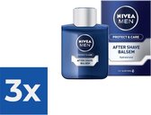 NIVEA MEN Protect & Care - 100 ml - Aftershave Balsem - Voordeelverpakking 3 stuks