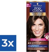 Schwarzkopf Poly Color Creme Haarverf 43 Donkerbruin - 1 stuk - Voordeelverpakking 3 stuks