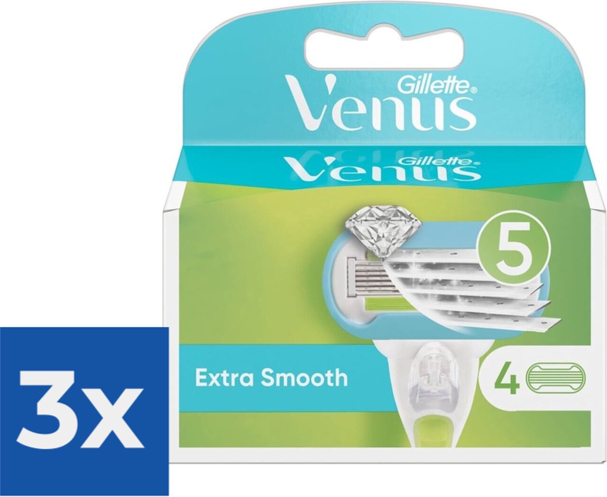 Gillette - Venus - Extra Smooth - Scheermesjes/Navulmesjes - 4 Stuks - Voordeelverpakking 3 stuks