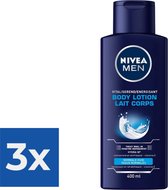 NIVEA MEN Bodylotion - Vitaliserend - 400 ml - Voordeelverpakking 3 stuks