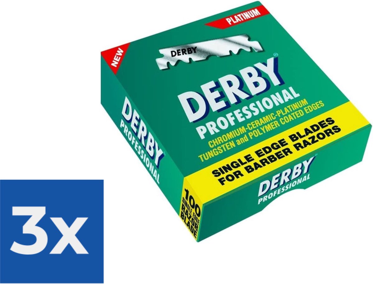 Derby Professional Single Blades - Scheermesjes - 100 stuks - Voordeelverpakking 3 stuks