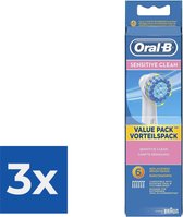 Oral-B Opzetborstels Sensitive Clean - 6 Stuks - Voordeelverpakking 3 stuks