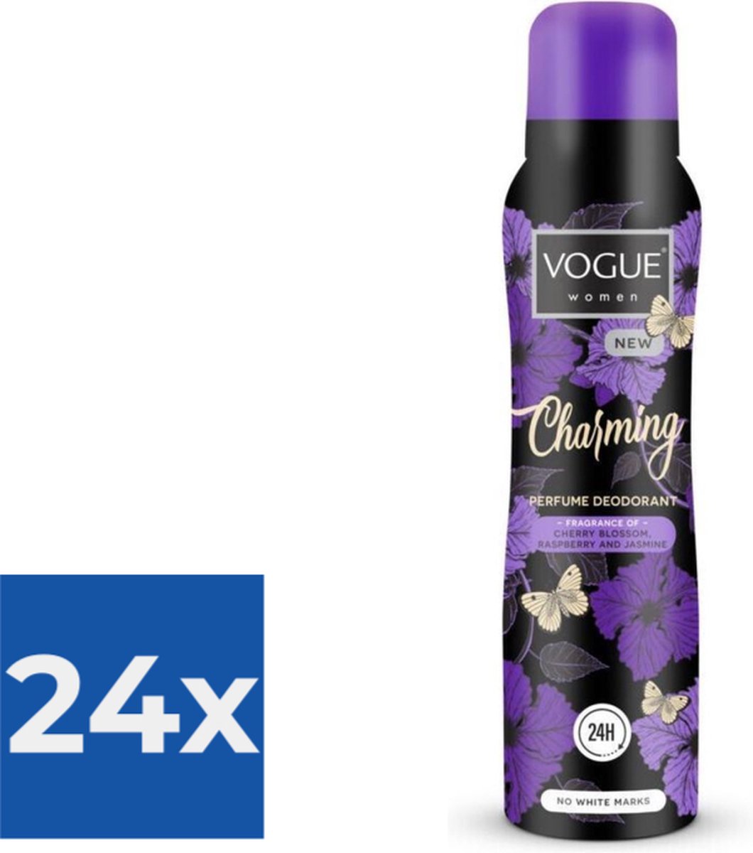 Goedkoopste Vogue Charming Parfum Deodorant 150 ml - Voordeelverpakking 24 stuks