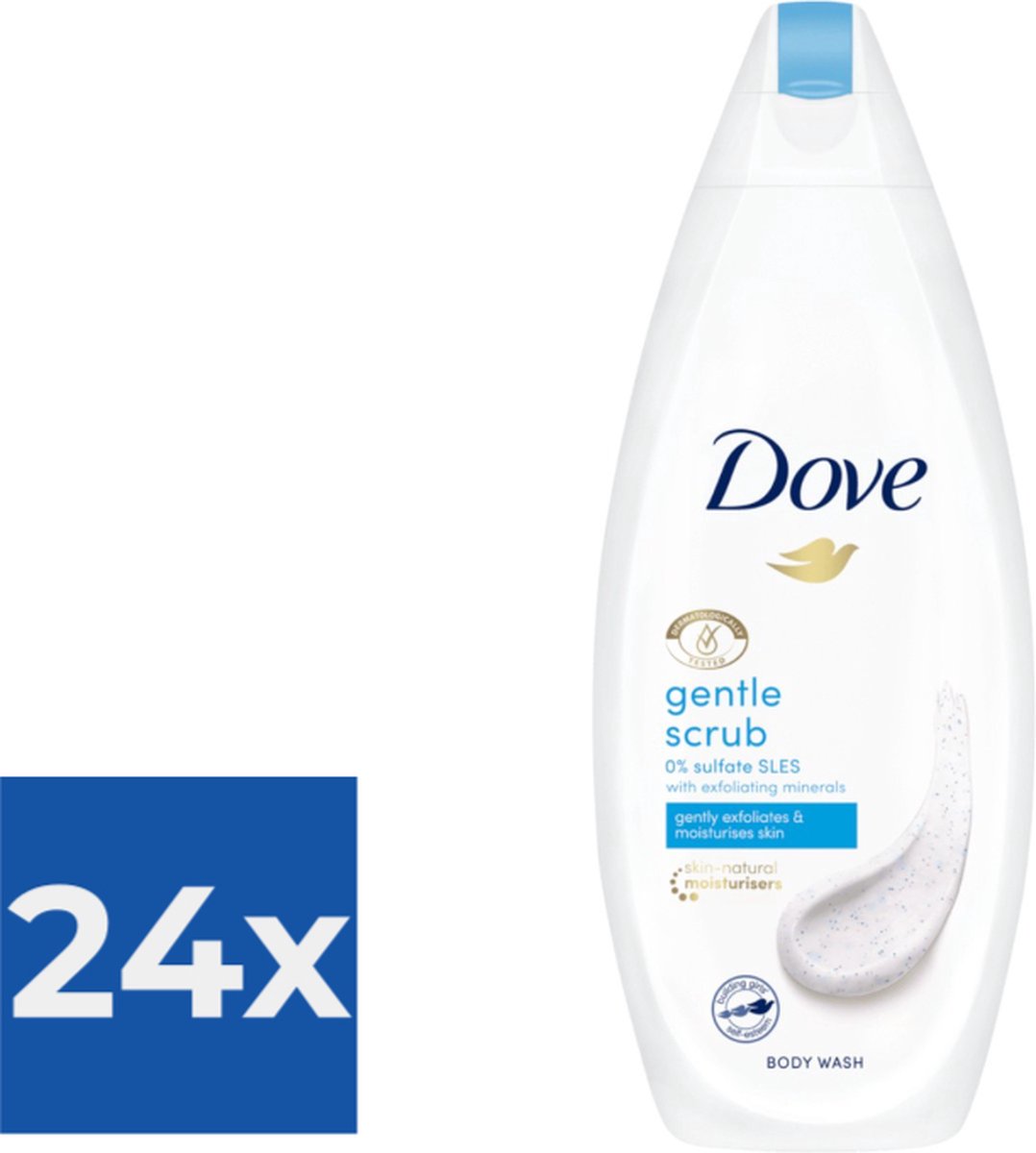 Dove Douchegel Neutral Gentle Scrub 225 ml Voordeelverpakking 24 stuks