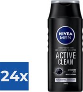 Nivea Shampoo Men  Active Clean 250 ml - Voordeelverpakking 24 stuks