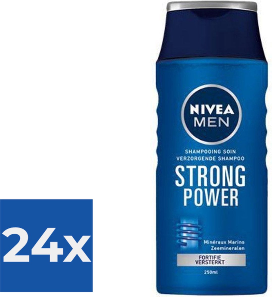 NIVEA MEN Strong Power - 250 ml - Shampoo - Voordeelverpakking 24 stuks