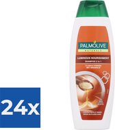 Palmolive Shampoo - 2 in 1 Luminous Nourishment Argan Oil 350 ml - Voordeelverpakking 24 stuks