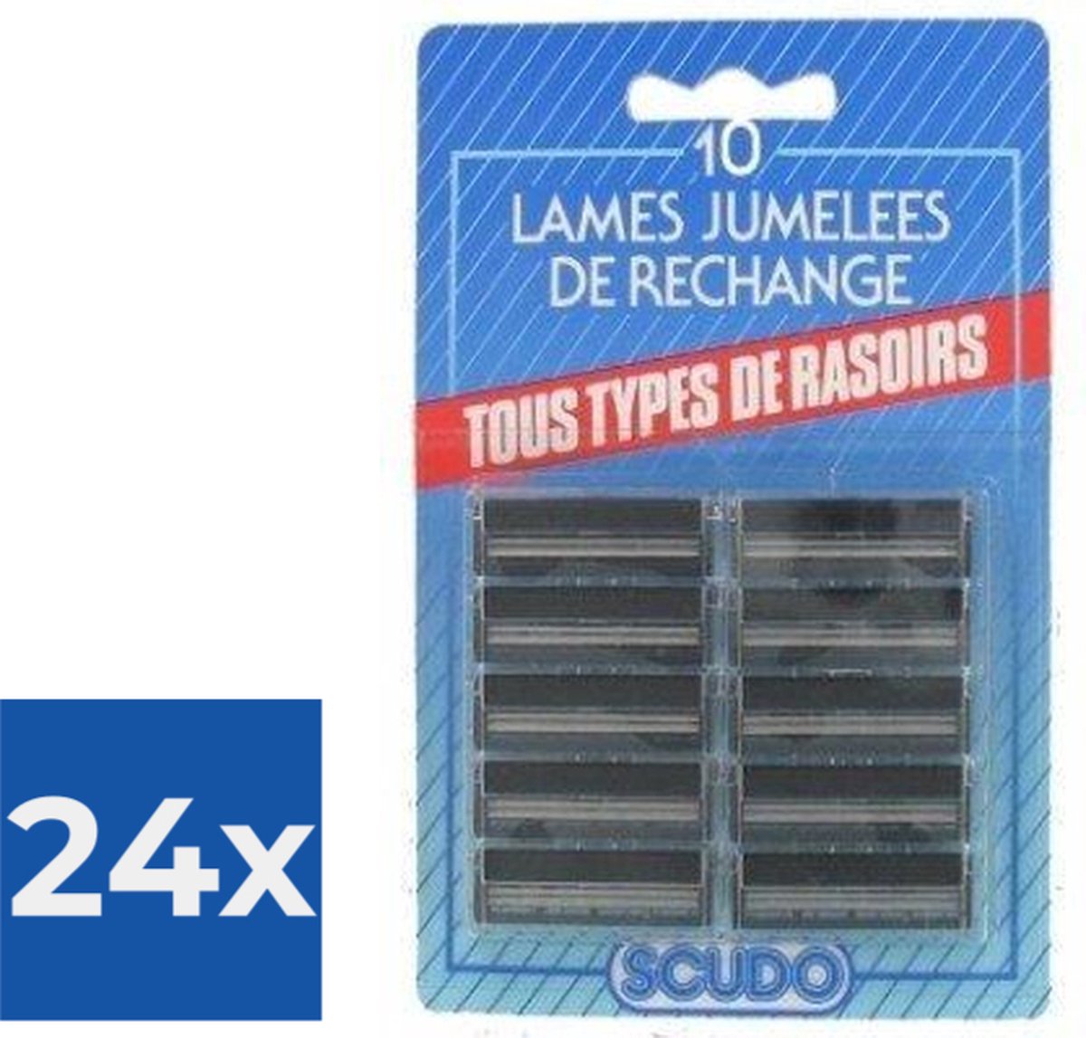 Scudo Scheermesjes - Blister 1x10 - Alternatief voor de Gillette G2 mesjes en de Gillette Contour mesjes - Voordeelverpakking 24 stuks