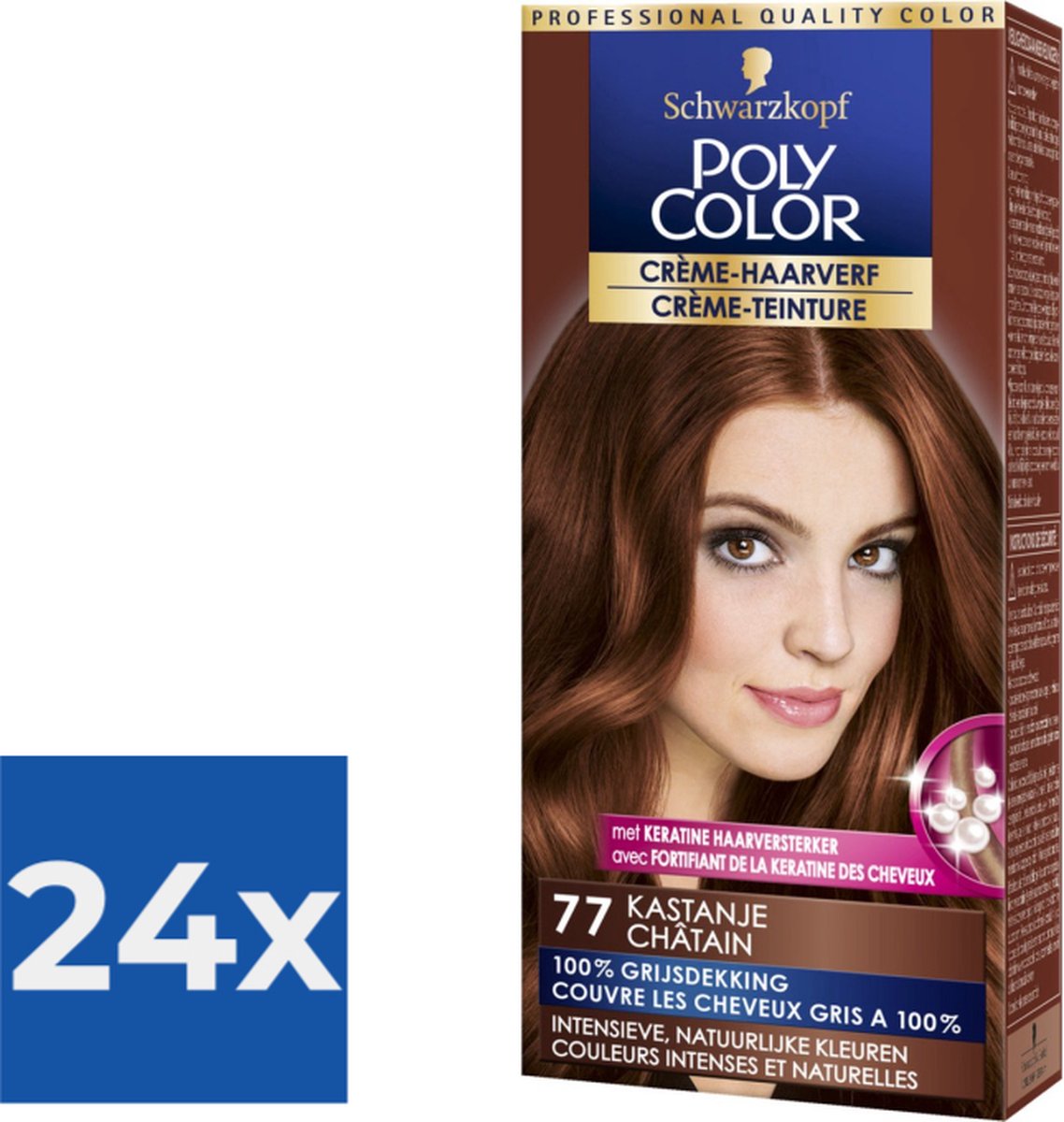 Poly Color Creme Haarverf 77 - Kastanje - 1 stuk - Voordeelverpakking 24 stuks