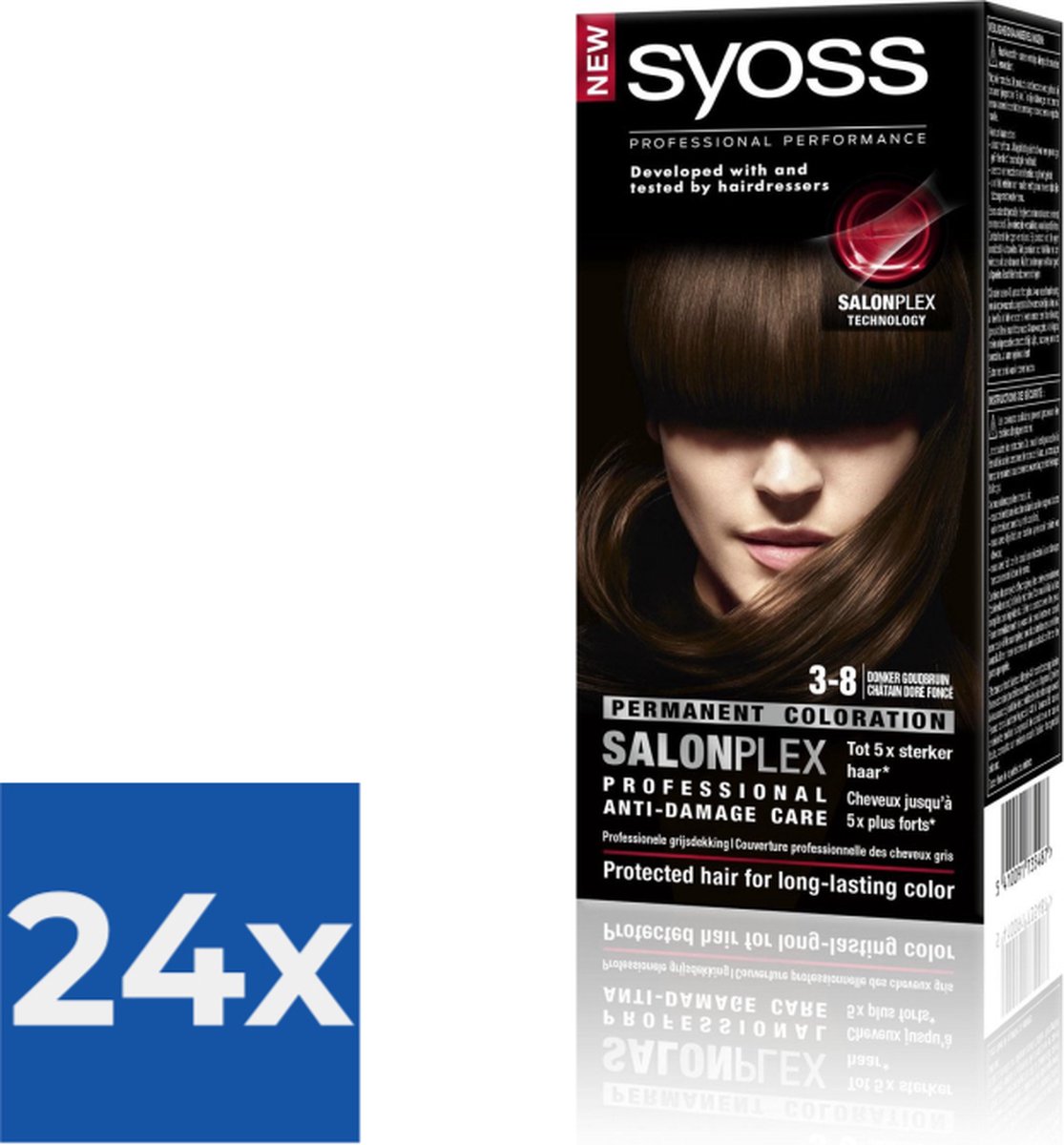 Syoss - Haarverf - 3_8 - Donker Goudbruin - 115ml x 24