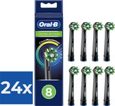 Oral-B CrossAction - Avec technologie CleanMaximiser - Têtes de brosse - Zwart - 8 pièces - Pack économique 24 pièces