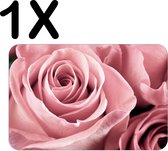 BWK Luxe Placemat - Close Up Roze Roos - Set van 1 Placemats - 45x30 cm - 2 mm dik Vinyl - Anti Slip - Afneembaar