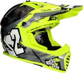 LS2 Helm Fast EVO Mini Crusher MX437 glans zwart / fluor geel maat S