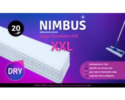 NIMBUS Magic Floorwipes Refill XXL (20x) - Droge Vloerdoekjes 46cm x 27cm - Geschikt voor Swiffer NIMBUS Magic Floorwipes Refill XXL (20x) - Droge Vloerdoekjes 46cm x 27cm - Geschikt voor Swiffer