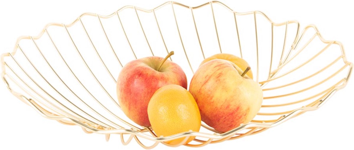 Present Time - fruit basket leaf - iron - gold