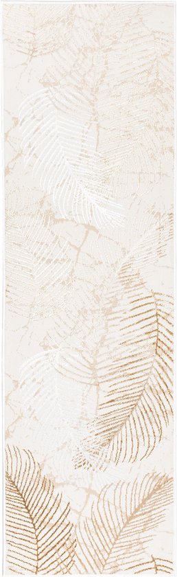Tapiso Crystal Runner Tapis Tapis Beige Clair à Poils Courts Taille - 100x300