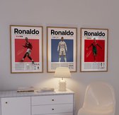 Ronaldo Poster Set - 3 stuks - 30x40 cm - Voetbal - Tienerkamer - Wanddecoratie - Muurdecoratie