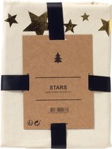 STARS - tafelloper 45x145 cm - met gouden sterren - Whisper White - wit