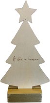 Houten gedenk kerstboom met de tekst ''A star in heaven'' - Gedenkboompje - Beeld - Hemel - Kerstbeeld - Kerst - Kerstboom - Kerstmis - Kerstdecoratie