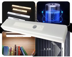 Stroomstoring? - Slimme Nachtlamp met Bewegingssensor - USB Oplaadbaar - Lichtsterkte instelbaar - Magnetische Montage (plaatjes meegeleverd voor niet stalen oppervlakken) - LED Licht - Inclusief oplaadkabel - 21cm - Warm Wit Licht - Q-time