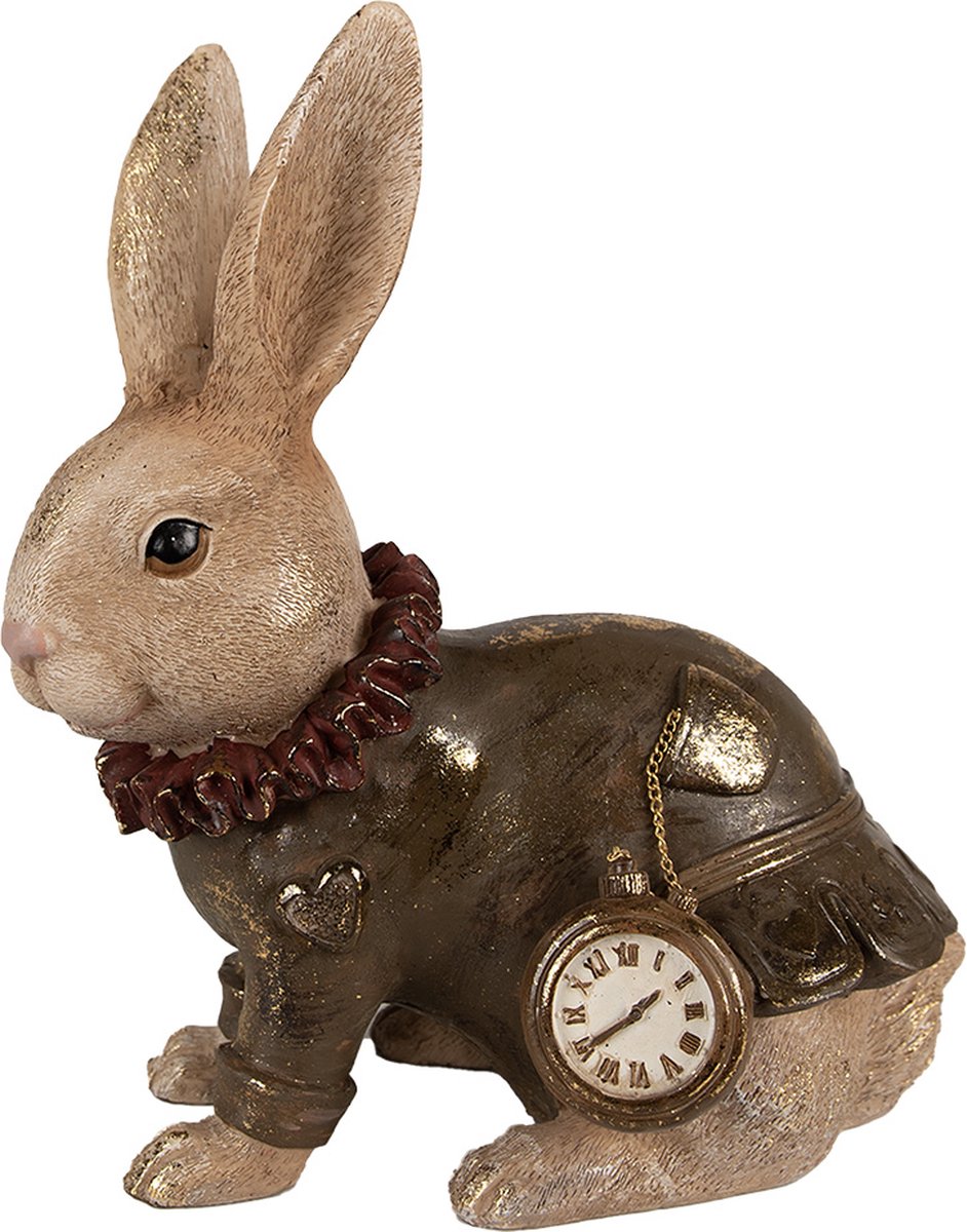 Beeld Konijn 29 cm Bruin Polyresin